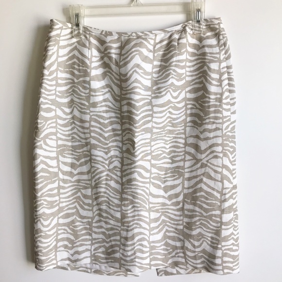 Calvin Klein Printed A Line Career  Skirt - Picture 1 of 4